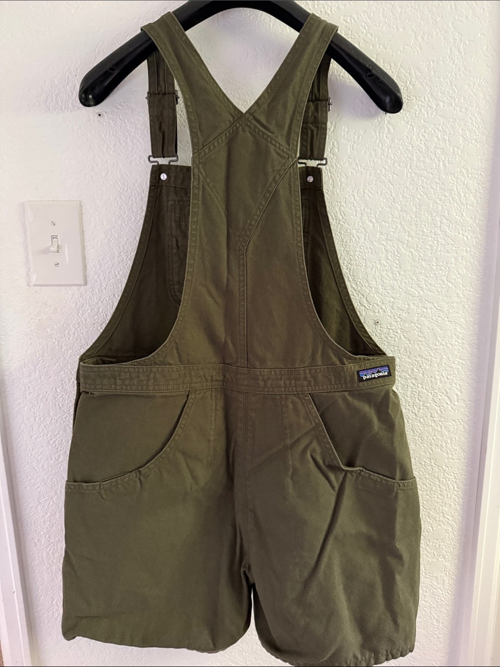 Patagonia Olive Green Short Overalls size large - Picture 3 of 6